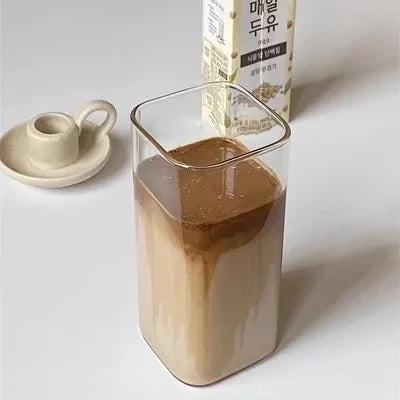 Square Heat Resistant Glass Cup